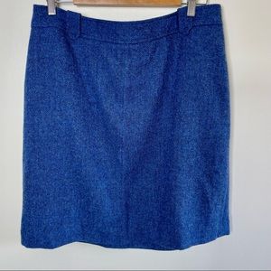 Talbots Blue Tweed/Wool Pencil Skirt, Lined EUC